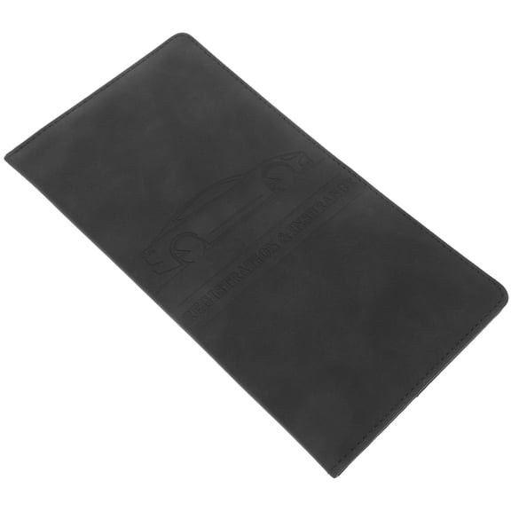 LOLIPPYY Black PU Car Card Holder Folding Wallet for Insurance, Registration, and Document Storage