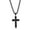 Polished CZ Cross - Black Plated, variant on Men's Gold Plated Brushed Cross Necklace in Stainless Steel - Hypoallergenic Necklace for Men - Fine Religious Jewelry for Him - Unique Necklace for Communion & Confirmation