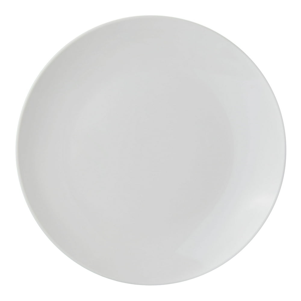 Mainstays Glazed White Stoneware Dinner Plate, 10.3”