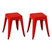 Norwood Commercial Furniture Tolix Style Metal Industrial Stack Stool, Red, NOR-IAH3021-RD-SO (Pack of 2)