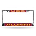 thumbnail image 4 of USC Trojans Alumni Chrome Metal Laser Cut License Plate Frame - Set of 2 Frames, 4 of 5