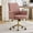 Light Pink, variant on Mid-Back Adjustable Office Chair, Ergonomic Desk Chair with Memory Foam Seat and Gold-Plated Base, Black Striped Fabric Swivel Chair for Home Office