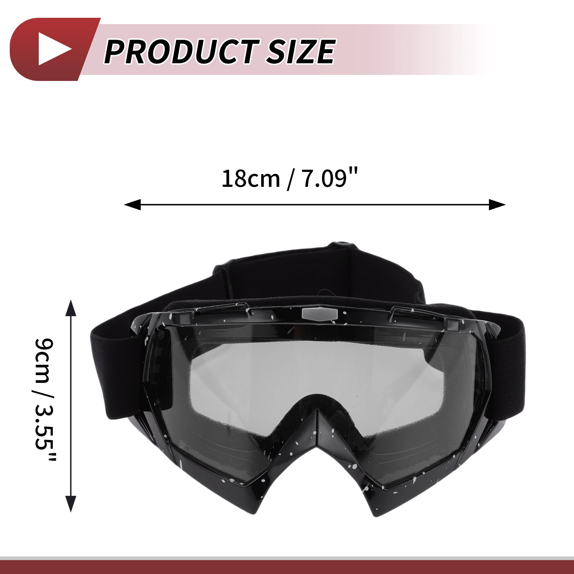 Unique Bargains 1 Set Motorcycle Riding Goggles PC TPU Outdoor Sports Sunglasses for Motocross Dirt Bike ATV Grey Lens White Black Frame