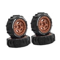thumbnail image 4 of HILABEE 4 Pieces RC Off Road Buggy Wheels 2.8x1inch Replacement for 1: 14 Scale Lightweight Accessory Spare Parts Quick Installation Brown, 4 of 9