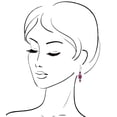 thumbnail image 2 of One Pair of Beaded Glass and Pewter Dangle Earrings, Platinum Ear Wires,Hot Pink, 2 of 4