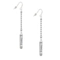 thumbnail image 2 of Delight Jewelry Silvertone Family Bar - Silver-tone Long Sparkle Dangle French Earrings, 2 of 4