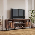 thumbnail image 2 of TV Stand Modern Wood Media Entertainment Center Console Table with 4 Doors and 4 Open Shelves 00125, 2 of 9