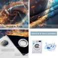thumbnail image 6 of Blackout Curtains for Bedroom, Rugby Room Darkening Window Drapes for Living Room, Football Flame Modern Abstract Art Thermal Insulated Grommet Curtains, 52x84 inch, 2 Panels, 6 of 9