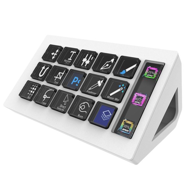 Controlador Transmisión en Vivo para Stream Deck 15 Teclas Macro LCD Regalos Windows/MacOS