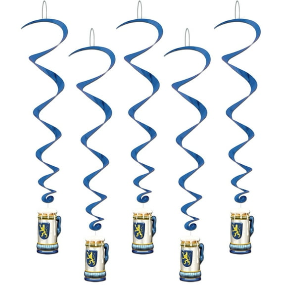 Party Central Club Pack of 30 Blue and White German Oktoberfest Beer Dangler Hanging Party