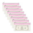 thumbnail image 1 of 8.5x4 Inch Money Bags with Zipper, 8Pcs Clear Cash Deposit Bank Pouch Envelopes Check Wallet for Coin Cosmetics Invioce Bill, Pink, 1 of 6