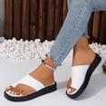 thumbnail image 5 of Flat Sandals for Women Womens Flip Flops Ladies Sandals Comfortable Sandals for Women Women Comfy Wedge Flip Flops Sandals Summer PU Leather Comfortable Clip Toe Sandals White 7.5, 5 of 5