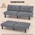 thumbnail image 2 of Costway Convertible Folding Futon Sofa Bed with 6-Position Adjustable Backrest  Cushion, 2 of 10