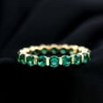 thumbnail image 3 of Rosec Jewels Certified Lab Grown Emerald Eternity Ring for Women - AAAA Quality Emerald Band Ring - Ready to Gift for Anniversary, 14K Yellow Gold, US 11.00, 3 of 6
