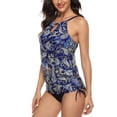 thumbnail image 5 of Charmo Halter Tankini Swimsuit for Womens Tie Side Two Piece Bath Suit with Bikini Bottoms, 5 of 8