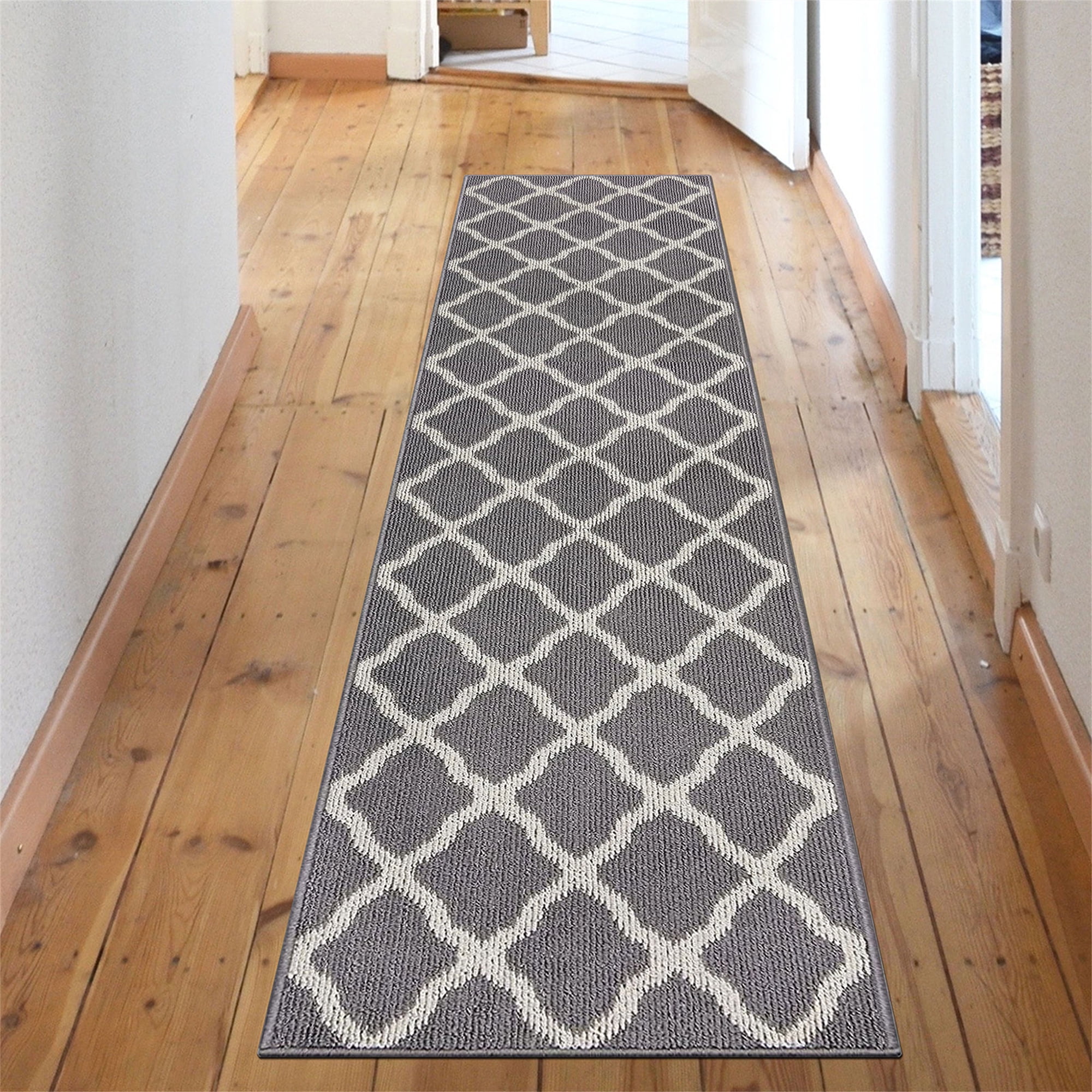 Runner Rug for Hallway 2×10feet Non Slip Kitchen Floor Carpet Runners Geometric Pattern Machine Washable Area Rug for Entryway Bathroom