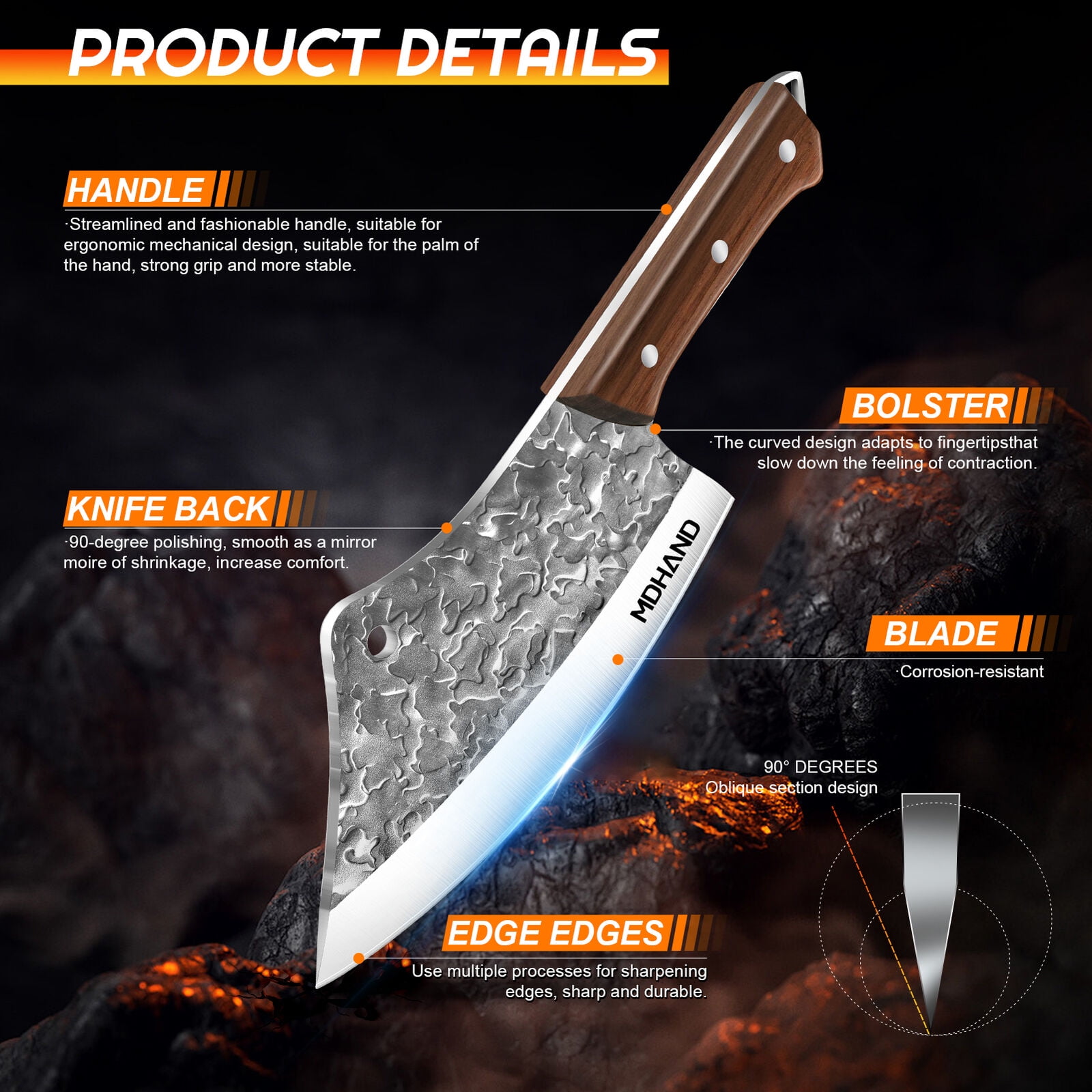 14pcs Kitchen Knife Set Japanese Damascus Pattern Chef Knives Stainless Steel Cleaver