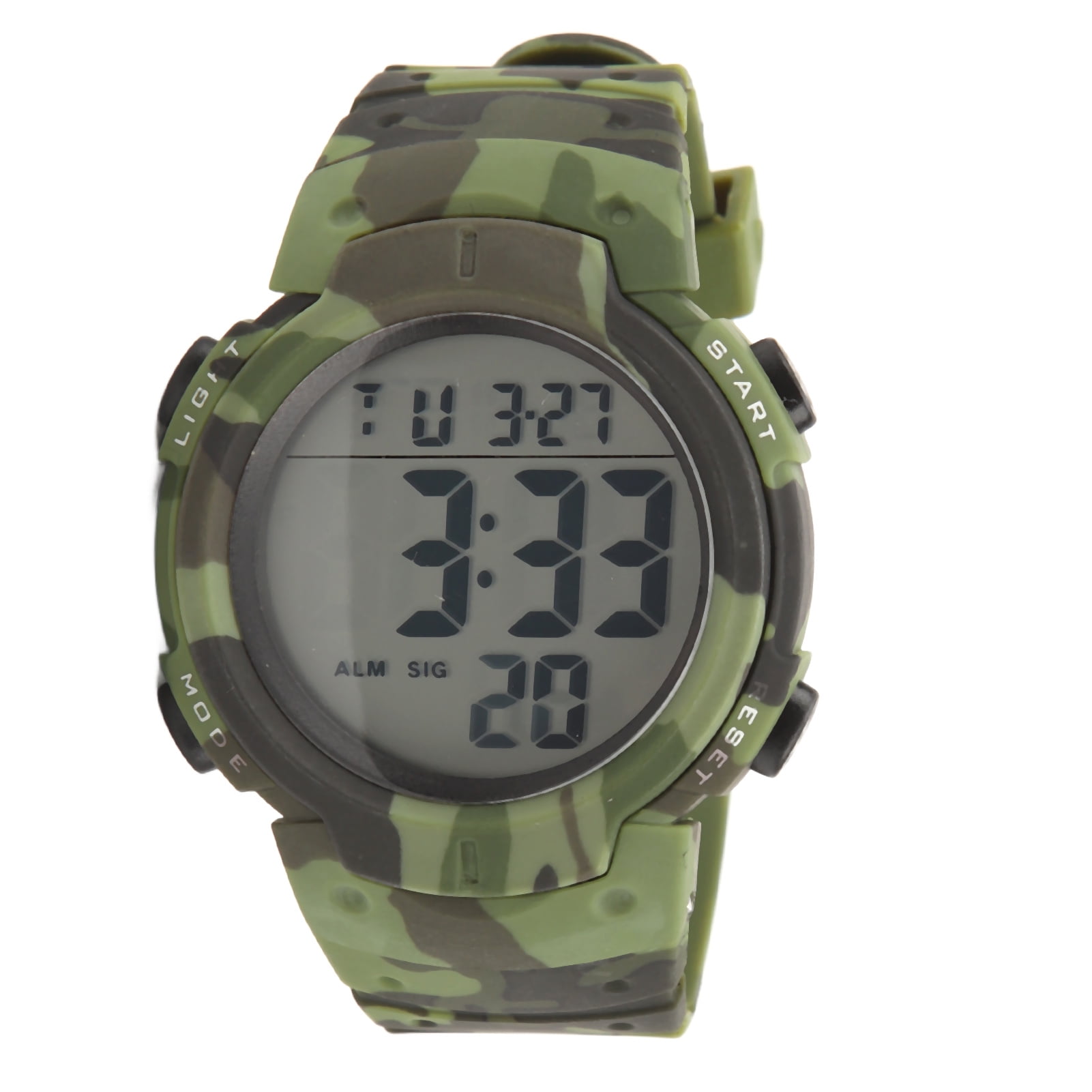 Digital Display Men Sports Electronic Watch Waterproof Multifunction Outdoor Night Light Sporting Watch OD Green Walmart