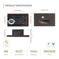 thumbnail image 6 of ASD LED Step Light Fixture | 3W 120LM 3000K-5000K 120V | 3CCT, Motion Sensor, Waterproof, ETL Listed | Outdoor-Indoor Stair Lamp, Tread Lighting, Staircase Spotlight | Dark Bronze, 6 of 7