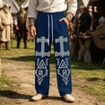 thumbnail image 2 of CONZONE Men's Baggy Viking Sweatpants Wide Leg Sweat Pants for Men Trendy Elastic Waist Drawstring Norse Mythology Graphic Y2K Soft Casual Joggers Pant With Pockets, 2 of 4