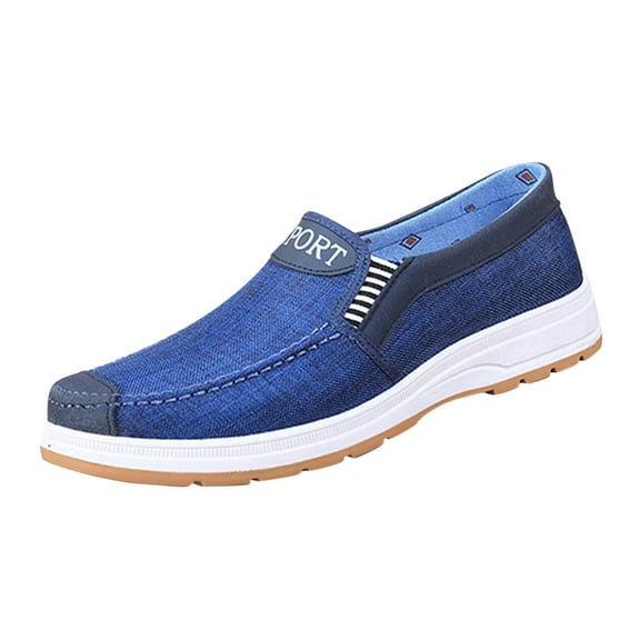 KaLI_store Mens Shoes Men Casual Shoes Slip on Walking Comfort Fashion Loafers Sneakers,Blue