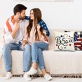 thumbnail image 3 of 4th of July Pillow Covers Buffalo Plaids American Flag Truck Throw Pillow Case Patriotic Farmhouse Cushion Cover for Independence Day Memorial Day Home Office Sofa Couch, 18 x 18 in, 4 Pack, 3 of 8