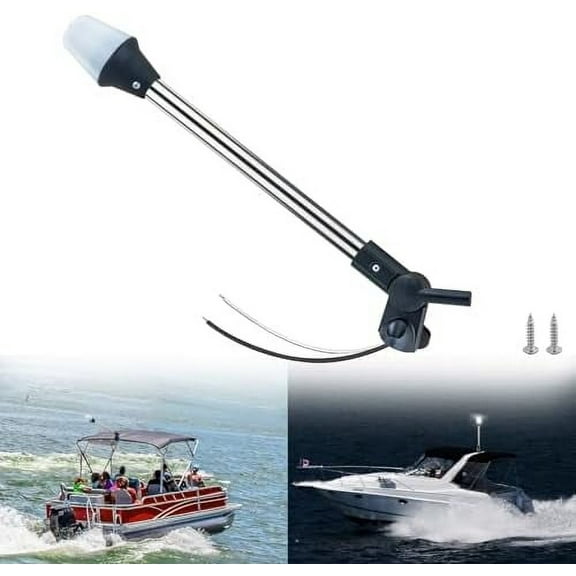 Stern Lights for Boats,All Round Led Anchor Light,Bimini Top Light,Base Foldable,LED Detachable,16Inche,for Pontoon Marine Navigation