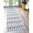 thumbnail image 2 of Unique Loom Matrix Trellis Collection Area Rug - Diamonds (2' x 8' Runner White/Gray), 2 of 2
