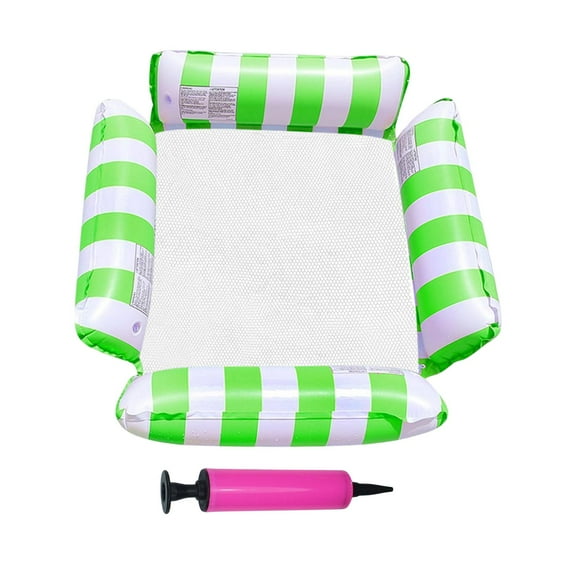 Float Lounge Chair Cushion Water Hammock for Swimming Pool Relaxing Vocation Green