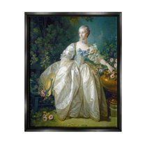 Stupell Industries Madame Bergeret Francois Boucher Classic Painting Painting Jet Black Floating Framed Canvas Print Wall Art, Design by one1000paintings