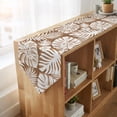 thumbnail image 4 of Palm Tree Monstera Table Runner Linen Burlap Table Runner 90 Inches Long Brown Tan Leaf Boho Botanical Tropical Dresser Scarves for Kitchen Island Coffee Dining Room Party Holiday Decor 13"x90", 4 of 8