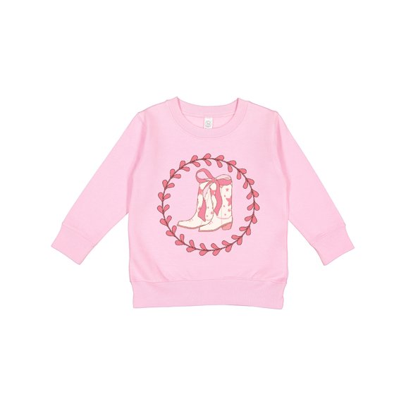 Inktastic Cowgirl Boots Western Wreath Toddler Sweatshirt