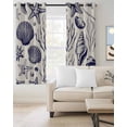 thumbnail image 4 of Summer Marine Life Blackout Curtains for Bedroom Living Room, Black Line Ocean Shell Starfish Sea Conch Seaweed 63 In Long Thermal Insulated Room Darkening Drapes Grommet Window Treatments, 42x63 In, 4 of 9