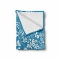 thumbnail image 2 of Blue Soft Flannel Fleece Throw Blanket, Ornamental Blooming Flowers on Branches with Flying Dove Birds Chinese Design, Cozy Plush for Indoor and Outdoor Use, 60" x 80", Blue White, by Ambesonne, 2 of 6