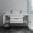 thumbnail image 7 of Fresca Fcb6148-Uns-D-U Lucera 48" Wall Mounted Double Basin Vanity Set - White, 7 of 7