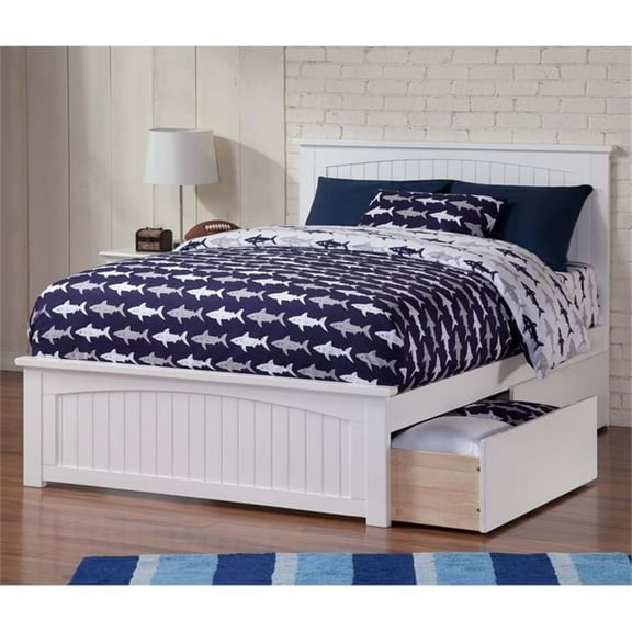 Leo & Lacey Urban Full Storage Platform Bed in White