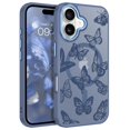 thumbnail image 1 of Funda BENTOBEN para iPhone 16 Plus de 6.7 pulgadas con diseño de mariposa magnética, color azul, 1 of 9