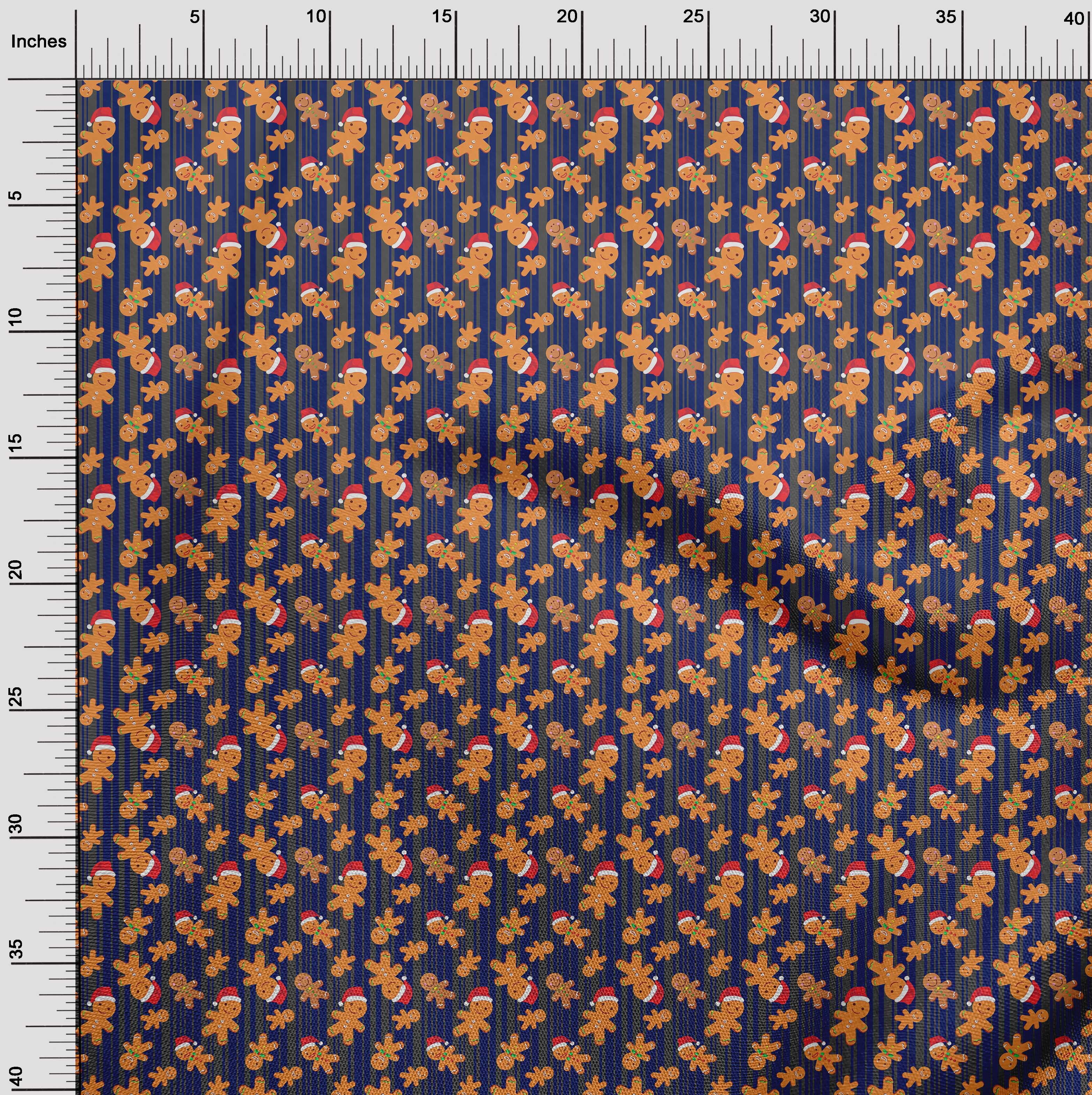 oneOone Cotton Jersey Indigo Blue Fabric Christmas Sewing Material Print Fabric By The Yard 58 Inch Wide