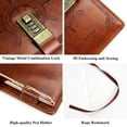 thumbnail image 3 of B6 Journal Vintage Brown Rudder Leather Journal Diary Notebook Three-Digit Password Combination Lock Creative Stationery (Brown), 3 of 7