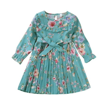 

KI-8jcuD Girls Dresses Formal Girl S Casual Dress Summer Scoop Neck Long Sleeves Floral Flowy Print Plain Sundress Dress Little Girl Ruffle Dress Toddler Pageant Dresses Big Girls Little Girl Prince