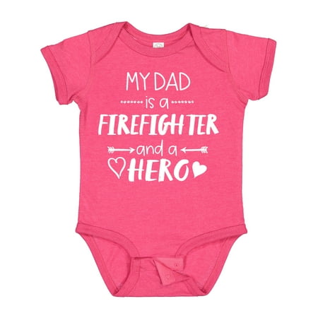 

Inktastic My Dad is a Firefighter and a Hero Gift Baby Boy or Baby Girl Bodysuit