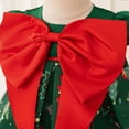 thumbnail image 6 of Mercatoo Toddler Christmas Satin Dress Baby Girls Short Sleeve A-Lined Bow Pleated Dress Christmas Part𝐲 Cute Dresses, 6 of 7