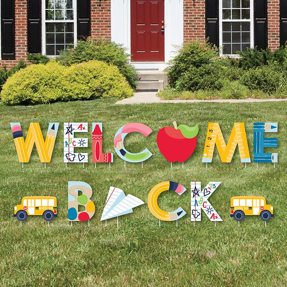Back to School Yard Sign Outdoor Lawn Decorations First Day of