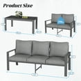 thumbnail image 5 of MRUAKA Aluminum Patio Furniture Set, 6 Pcs Modern Outdoor Sofa Sets, Outdoor Sectional Patio Conversation Set with Coffee Table for Backyard, Poolside, Dark Grey, 5 of 10