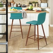 FurnitureR Morden Fabric Upholstered Barstool Counter Stool (Set of 2)