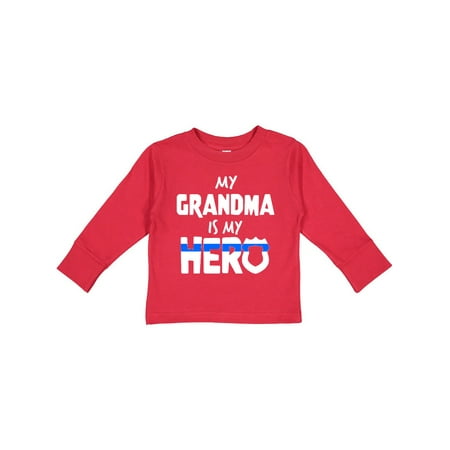 

Inktastic My Grandma is my Hero Police Officer Family Gift Toddler Boy or Toddler Girl Long Sleeve T-Shirt