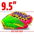 thumbnail image 2 of Franklin Sports Meshtek Kids Teeball Glove + Ball Set, 9.5 in, Purple/Pink/Yellow, Right Hand Throw, 2 of 7