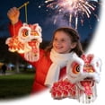 thumbnail image 2 of DIY Chinese Lion Dance Lantern with LED Light - Red "Peace" Design - Traditional Chinese New Year Handmade Craft for Kids & Adults - Festive Hanging Decoration (Style as Pictured), 2 of 6