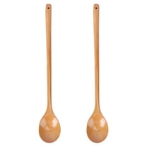 Monyance Cooking Spoon Long Handle Wooden Coffee/Tea Spoons (2pcs) for Kitchen/Restaurant(13.19X1.97X0.79Inches)