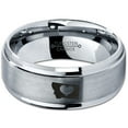 thumbnail image 2 of Tungsten Montana The Treasure State Heart Band Ring 8mm Men Women Comfort Fit Gray Step Bevel Edge Brushed Polished, 2 of 4